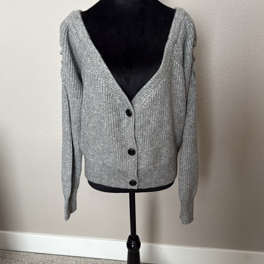 WHBM, size XL,  button up cardigan. Slouchy Crop Cardigan